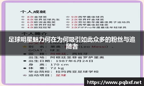 足球明星魅力何在为何吸引如此众多的粉丝与追随者